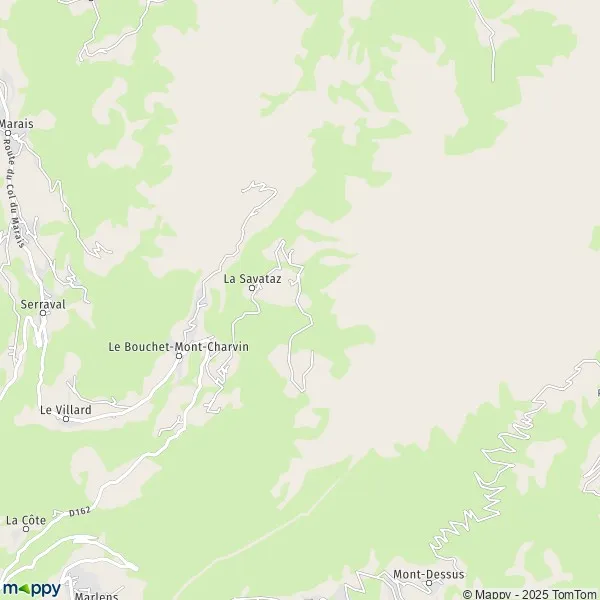 Plan Le BouchetMontCharvin carte de Le BouchetMontCharvin (74230